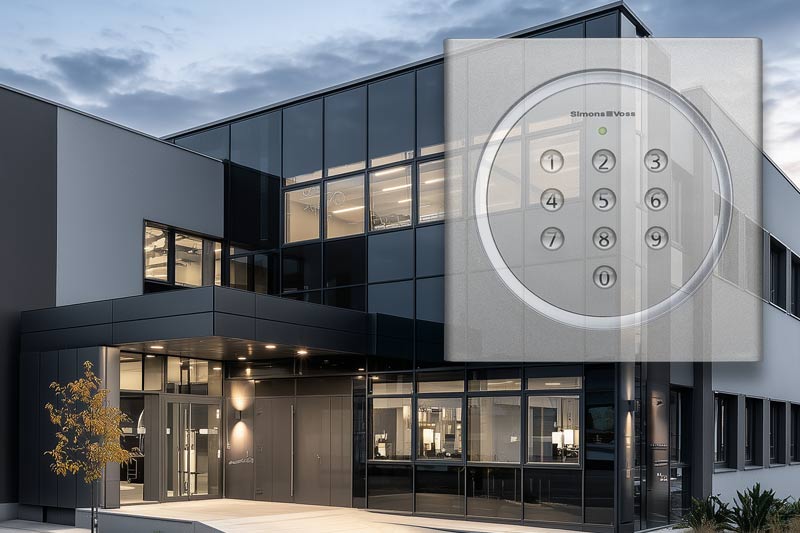 Firmengebäude mit Sicherheitslösung